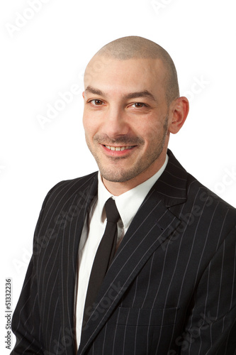 young business man portrait isolated on white