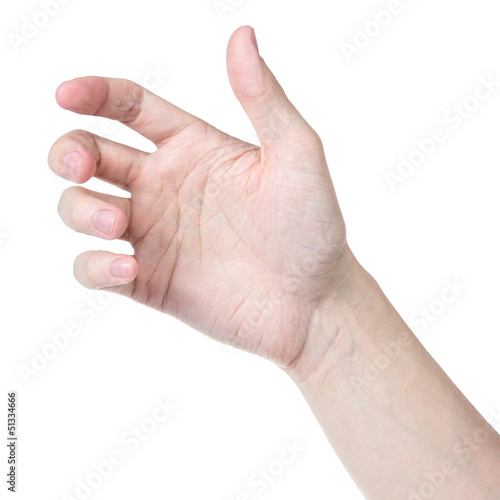 adult man hand to hold something like phone