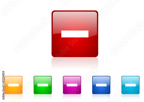 minus vector glossy web icon set