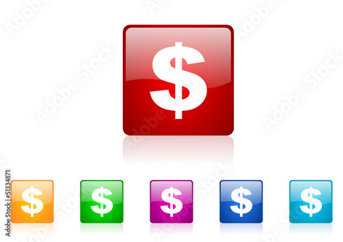 dollar vector glossy web icon set