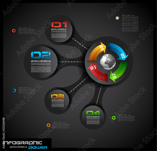 Infographic design template with paper tags.