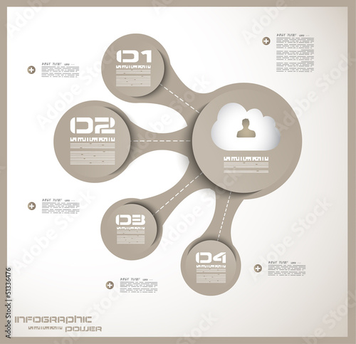 Infographic design template with paper tags.