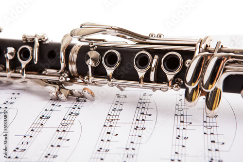 Obraz na płótnie Close-up Of Clarinet And Musical Notes
