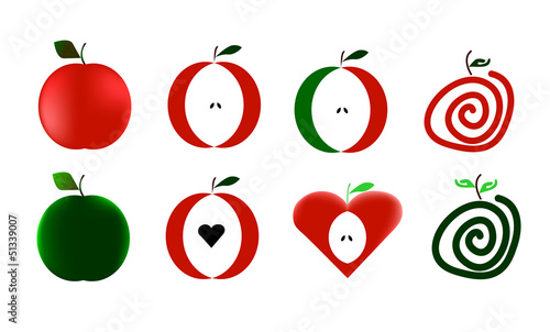 loghi vettoriali con simbolo della mela photo