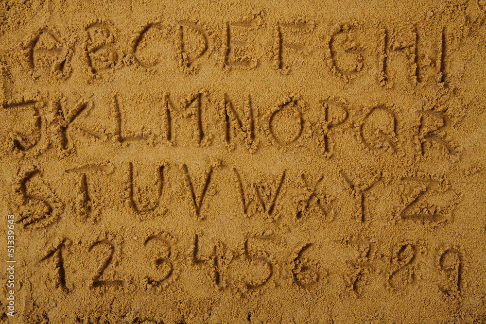 alphabet  in the sand