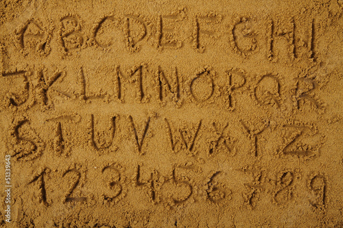 alphabet in the sand