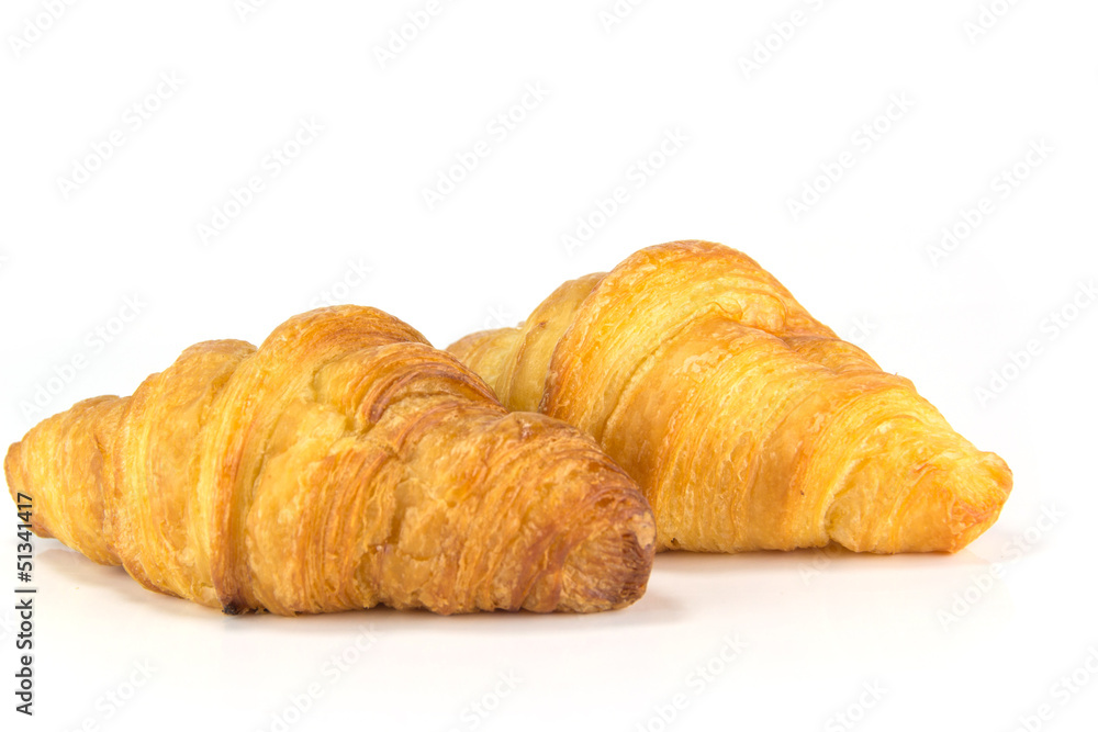 fresh and tasty croissant on white background fresh and tasty croissant on white background