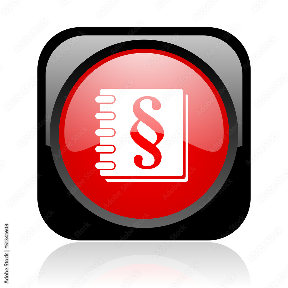 law black and red square web glossy icon law black and red square web glossy icon