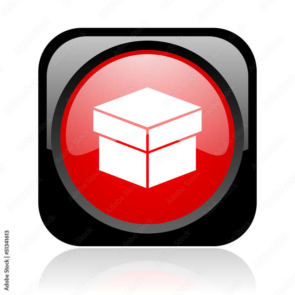 box black and red square web glossy icon box black and red square web glossy icon