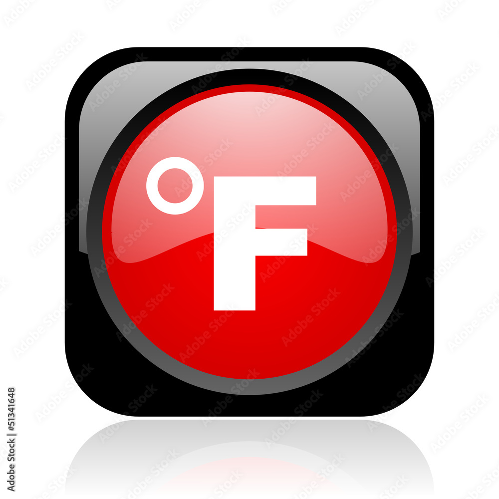 Fototapeta premium fahrenheit black and red square web glossy icon