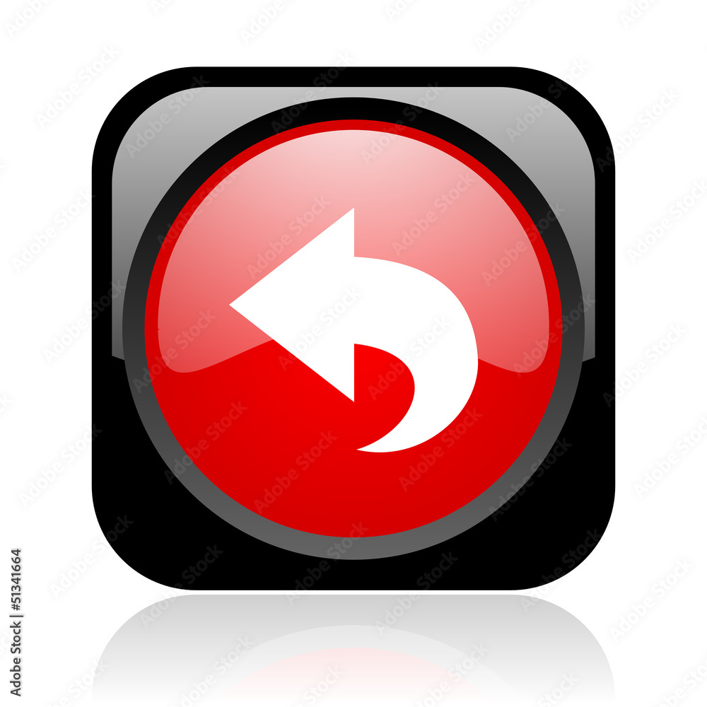 back black and red square web glossy icon back black and red square web glossy icon
