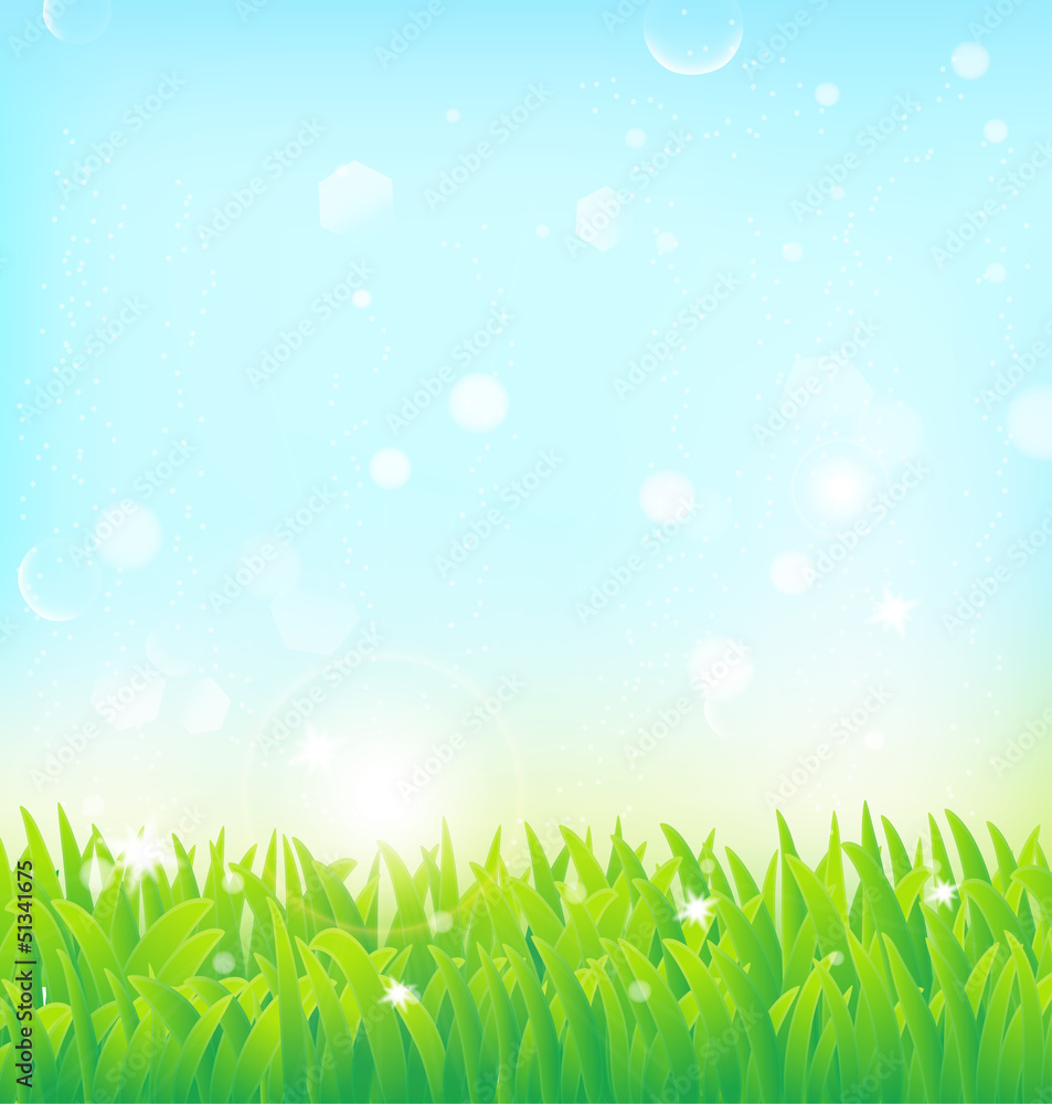 spring background with grass and light effects spring background with grass and light effects