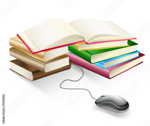books and mouse e-learning