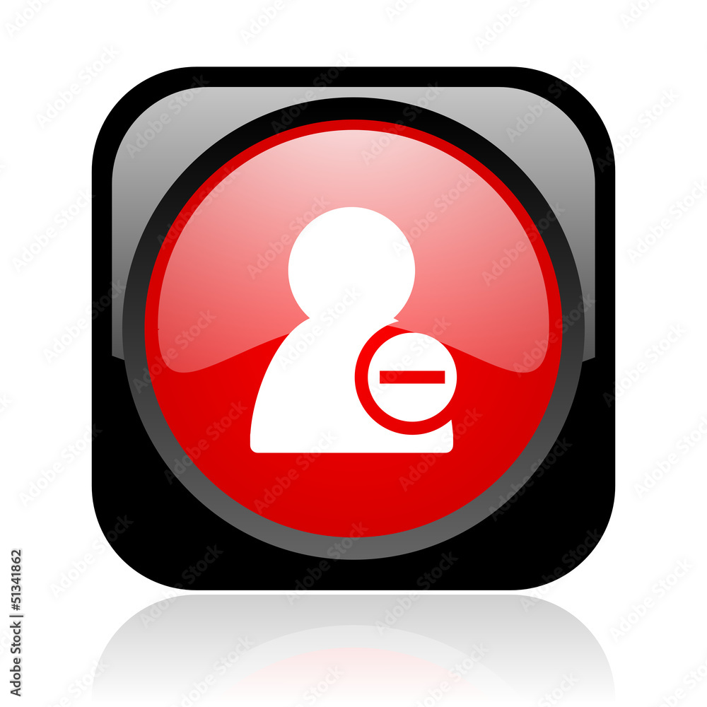 remove contact black and red square web glossy icon remove contact black and red square web glossy icon