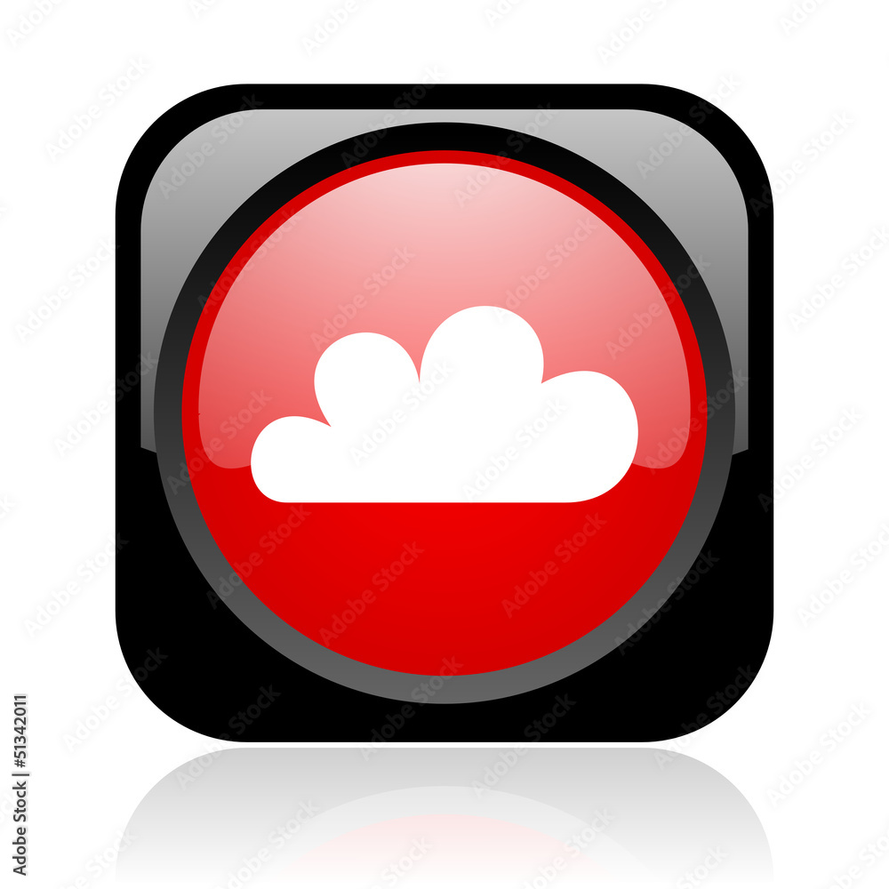 weather forecast black and red square web glossy icon weather forecast black and red square web glossy icon