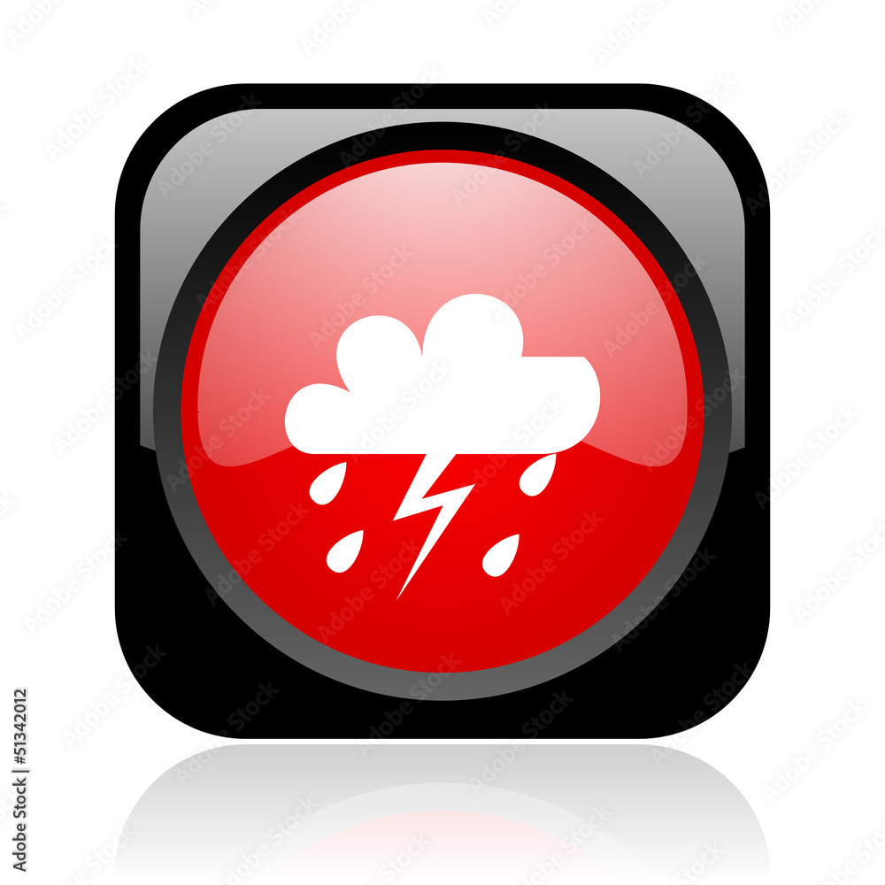 weather forecast black and red square web glossy icon weather forecast black and red square web glossy icon