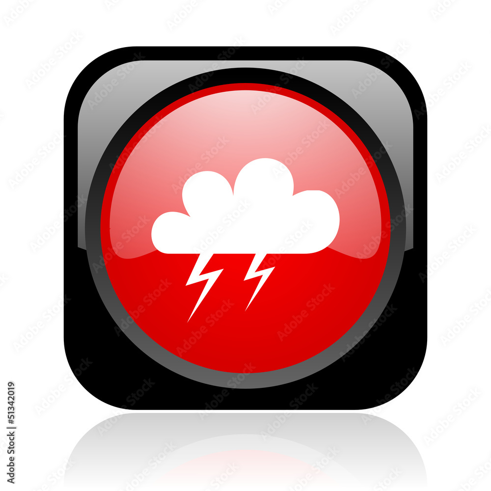 weather forecast black and red square web glossy icon weather forecast black and red square web glossy icon