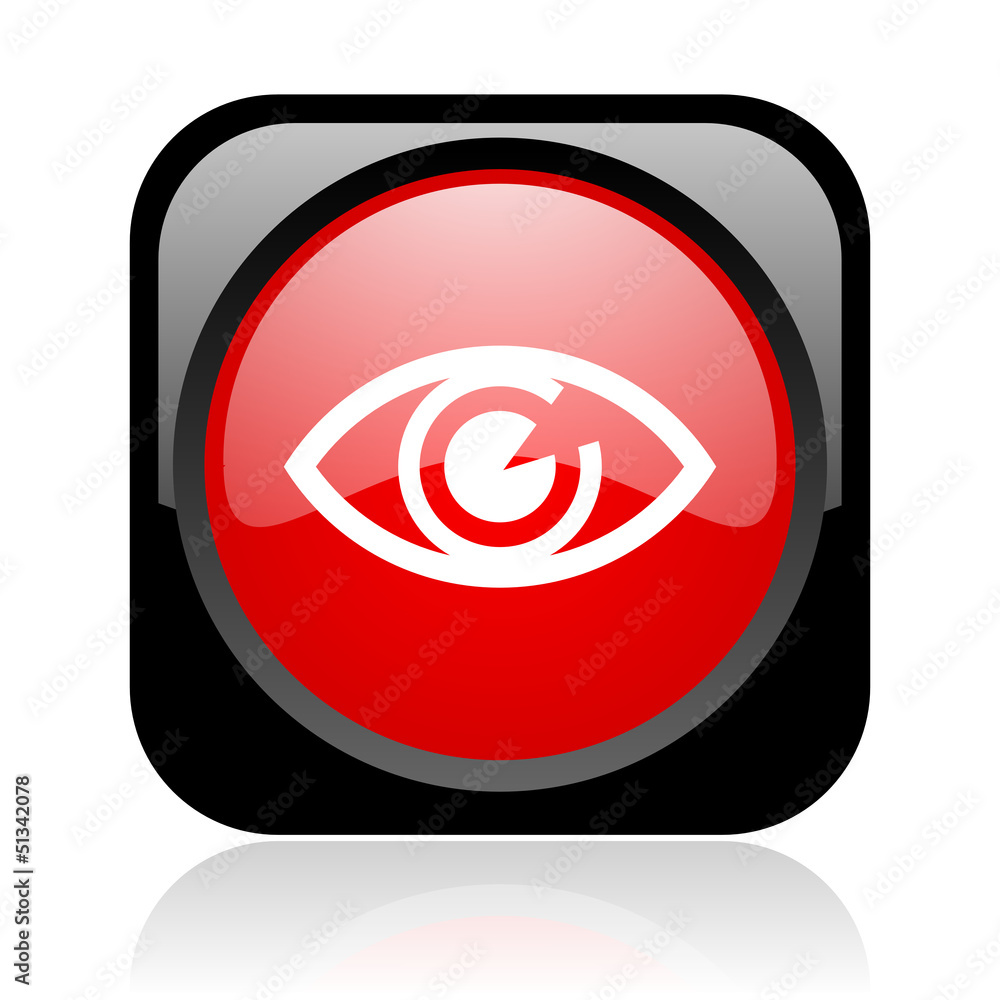 eye black and red square web glossy icon eye black and red square web glossy icon