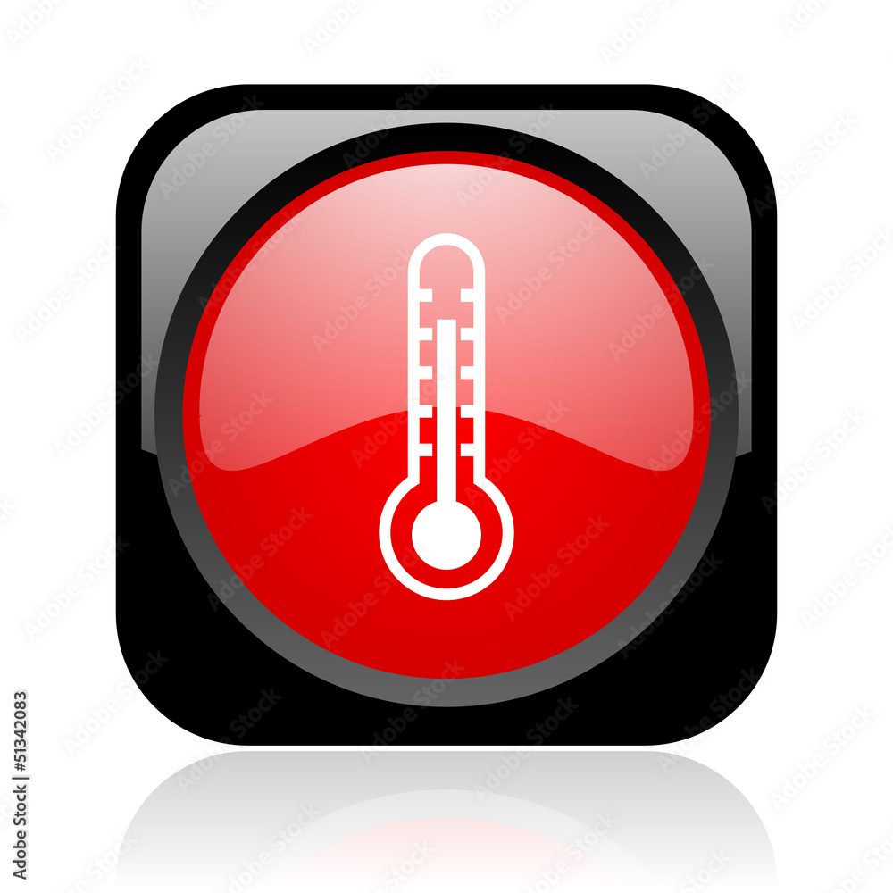 thermometer black and red square web glossy icon thermometer black and red square web glossy icon