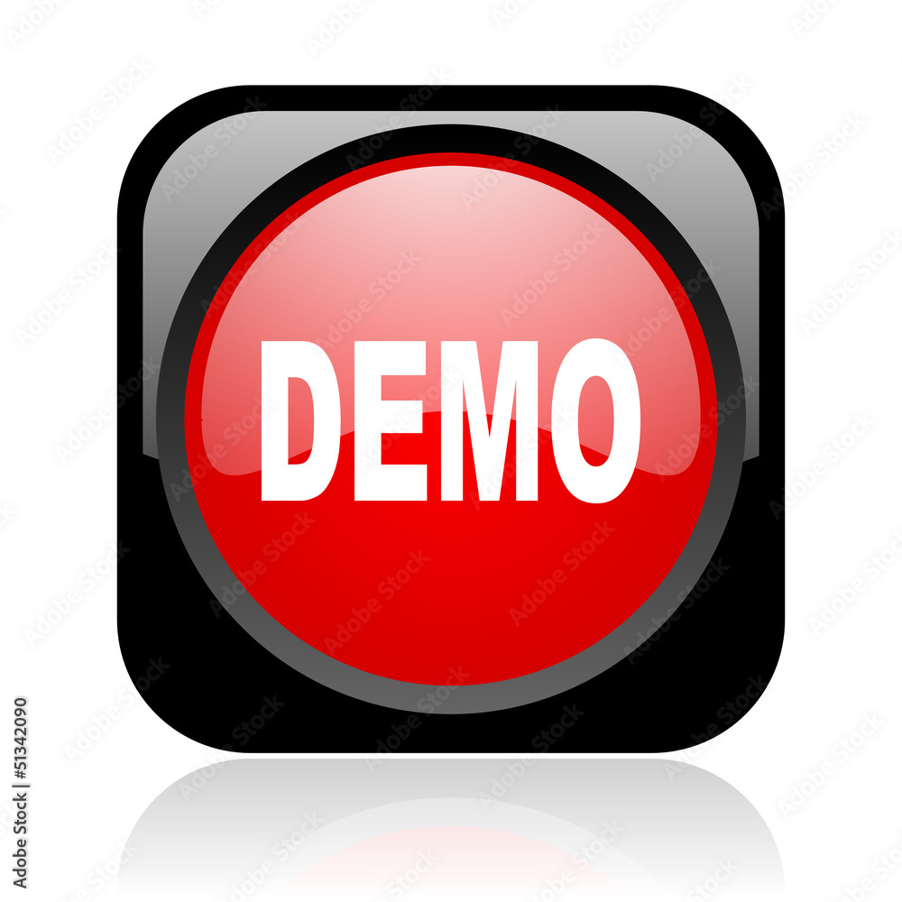 demo black and red square web glossy icon demo black and red square web glossy icon