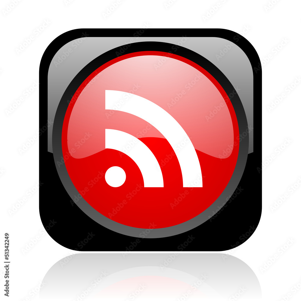 rss black and red square web glossy icon rss black and red square web glossy icon