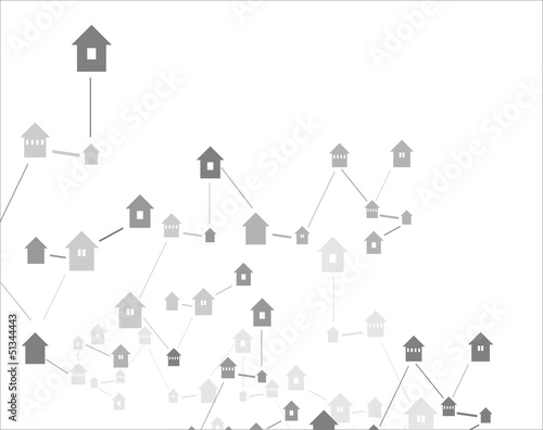 Illustration of communications for many private houses