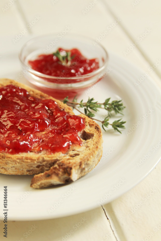 Strawberry jam on toast Strawberry jam on toast