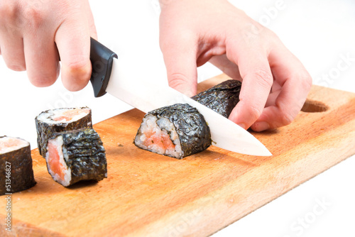 Cut sushi roll