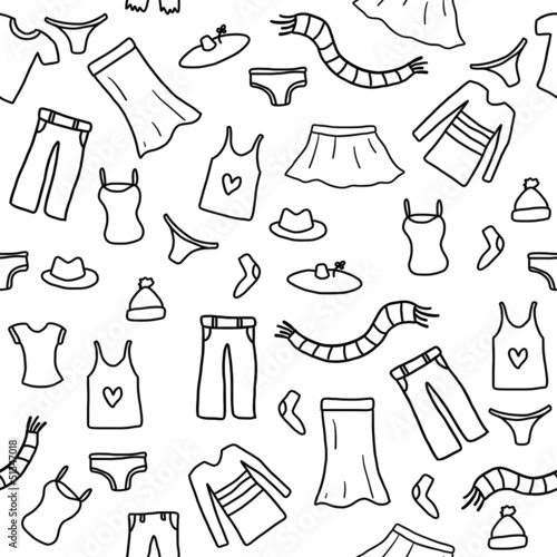 Fashion doodle seamless background