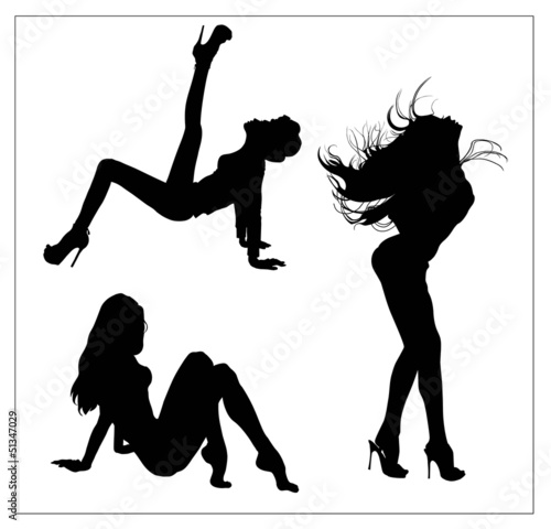 Dancing girls vector illustration