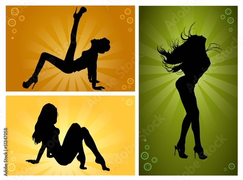 Dancing girls vector illustration