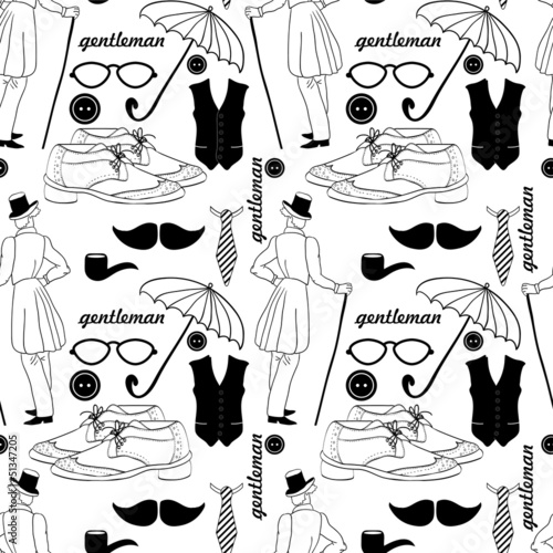 Dandy style beautiful vintage seamless pattern