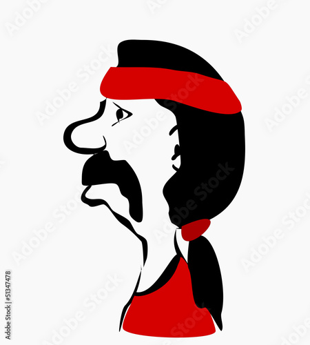 man with large nose and mustache