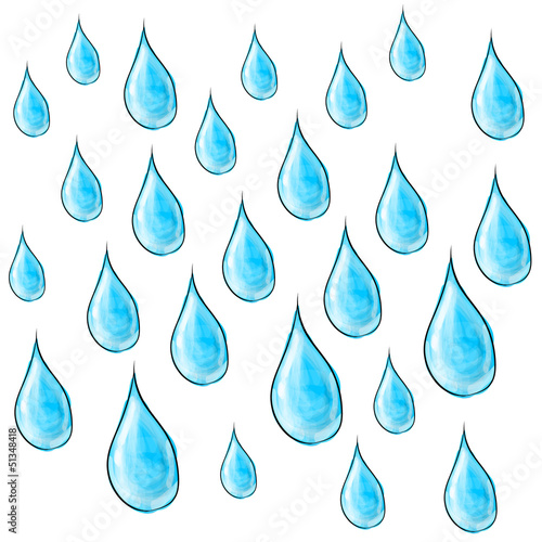 Color sketch weather icons: rain