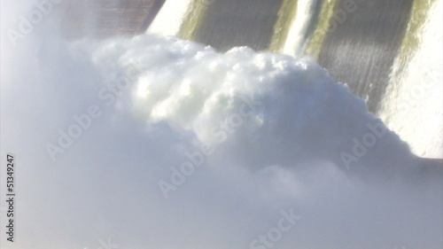 Hydroelectric Power Station in foggy, loop