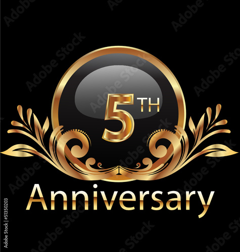 5 years anniversary birthday in gold