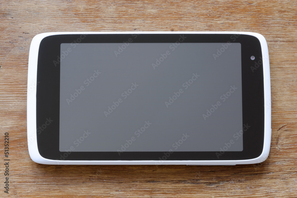 tablet pc on wood tablet pc on wood