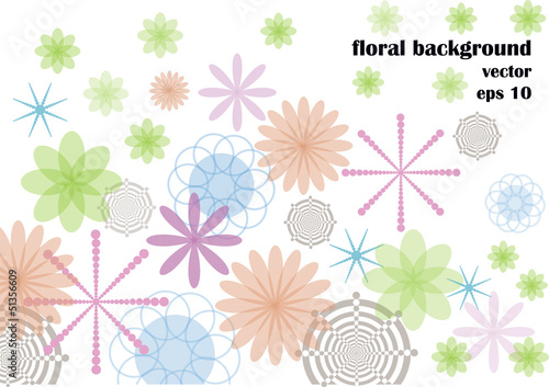 abstract vector floral design in vintage style