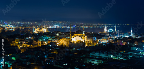 Istanbul city ​​view at the night © derege