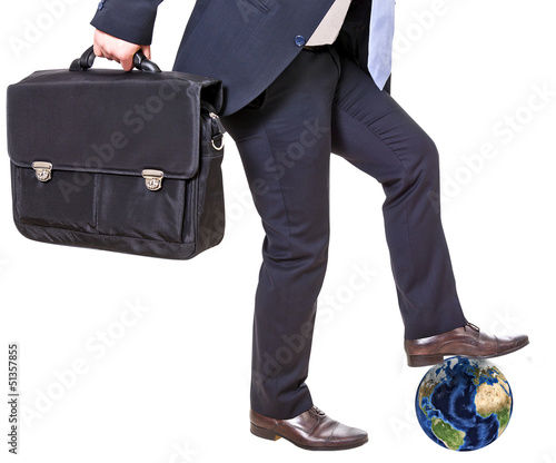 businessman crushes earth