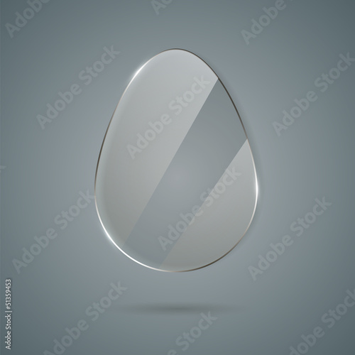 glass easter egg on a blue background