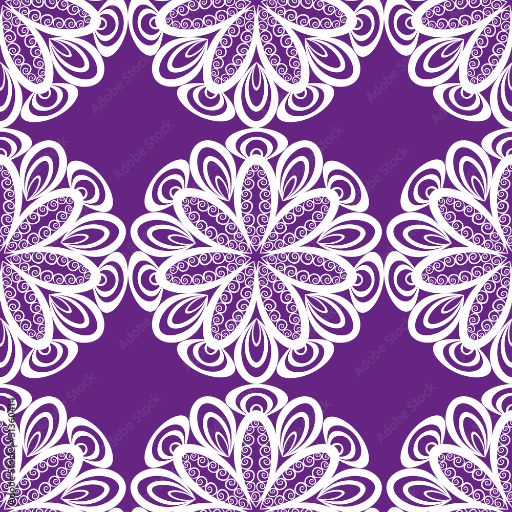 Seamless abstract ornament, openwork doily, vector