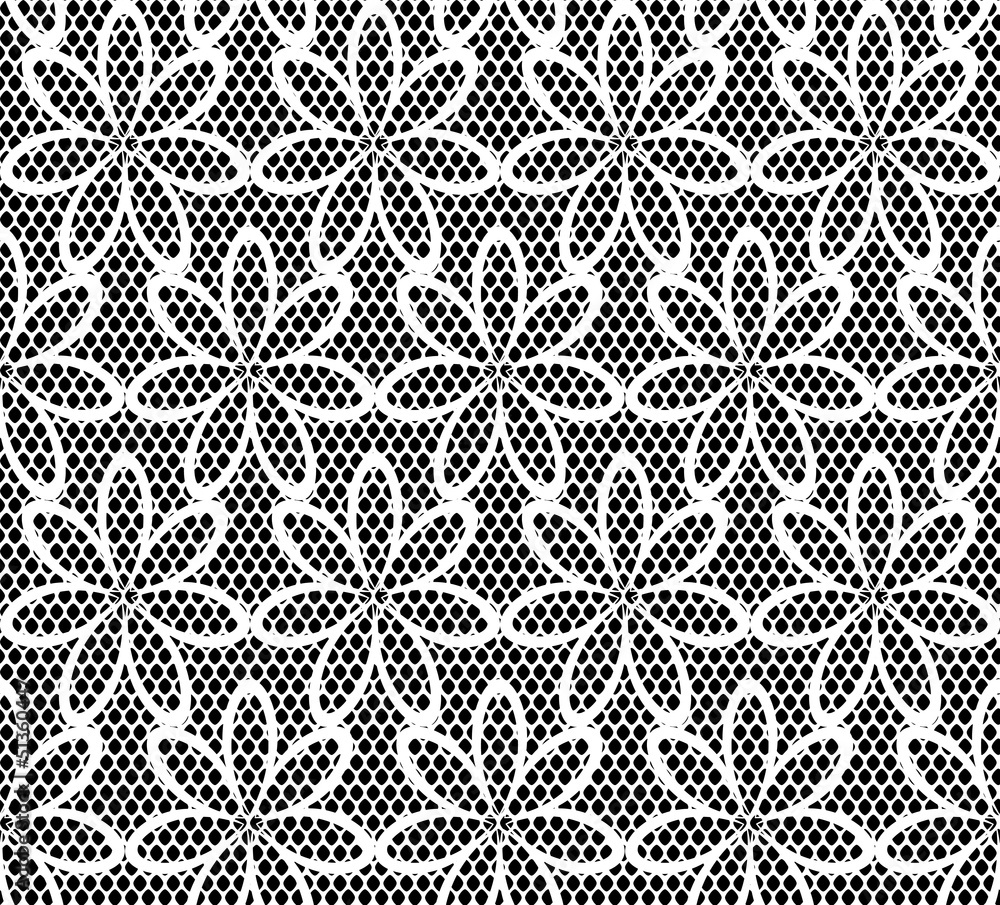 Seamless lace floral pattern, vector illustration