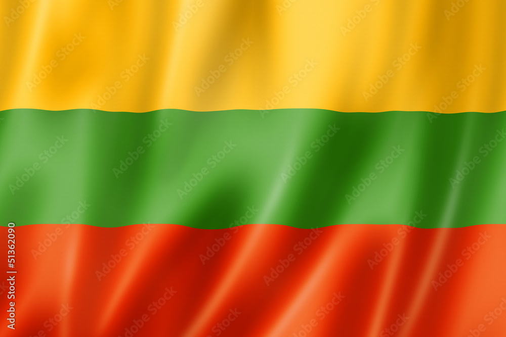 Lithuanian flag - obrazy, fototapety, plakaty 