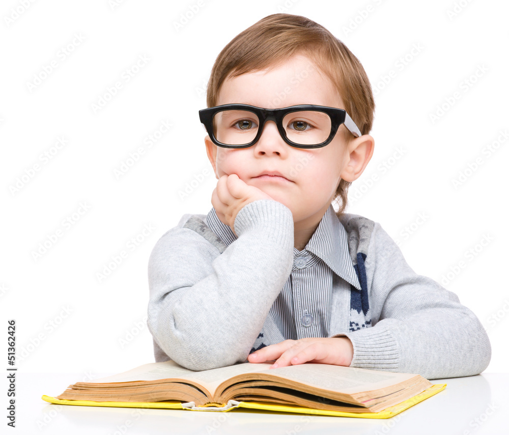 Little child play with book Little child play with book