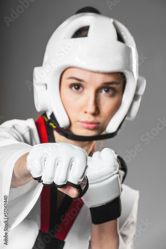 Canvas Print Woman in sports clothing. closeup