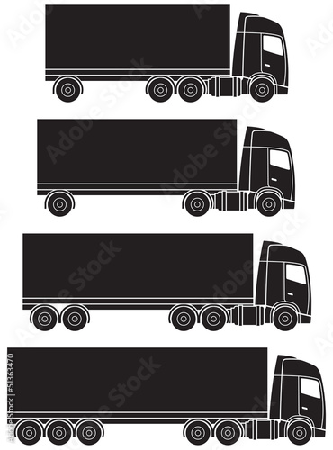 Truck or lorry transport silhouettes
