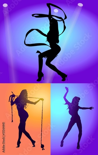 Dancing girls vector