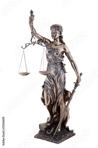 Bilde på lerret Statue of justice, Themis mythological Greek goddess