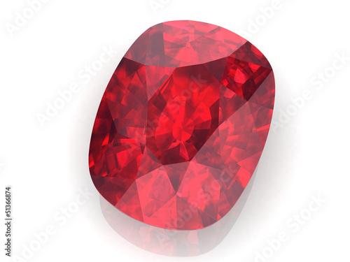 Ruby or Rodolite gemstone (high resolution 3D image) photo